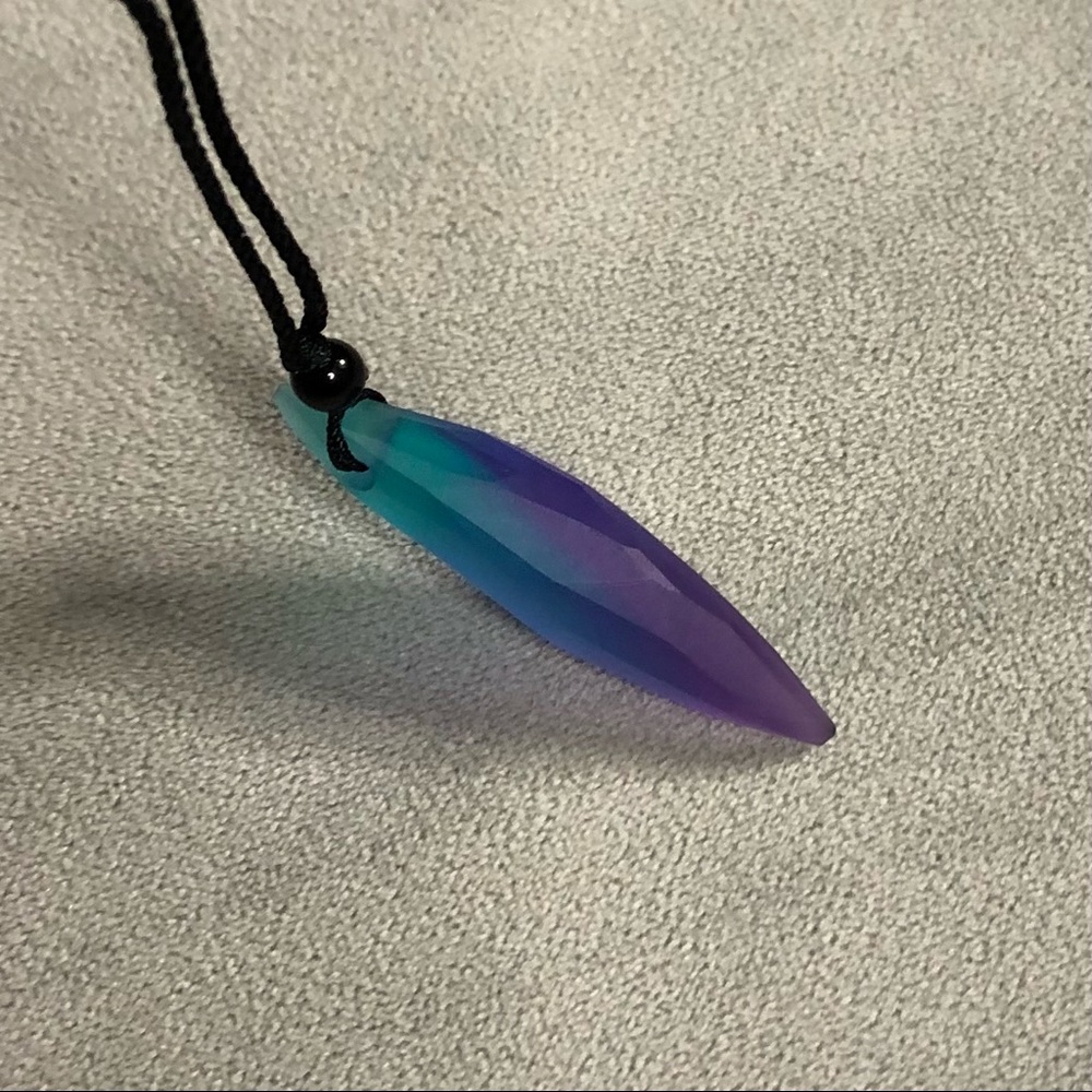 Geometric Resin Pendant ~ Rope Adjustable Necklace ~ Brand New!